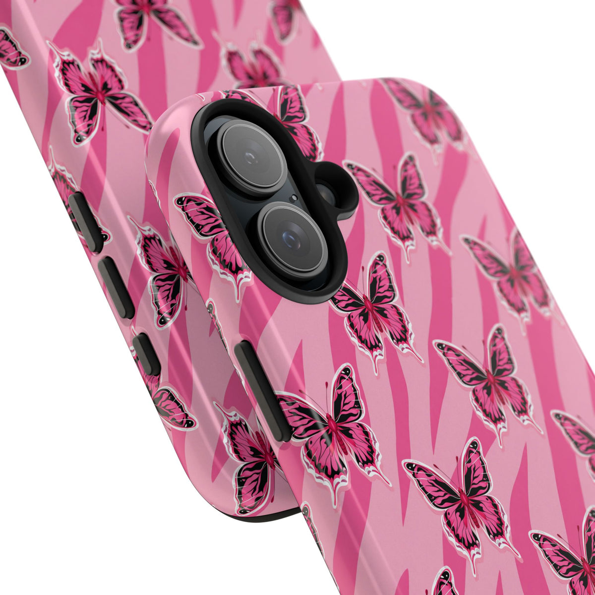 Pink Butterfly and Zebra— Tough Phone Case