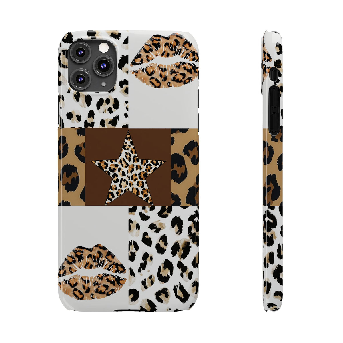 Leopard Kiss Patchwork—  Slim iphone Case
