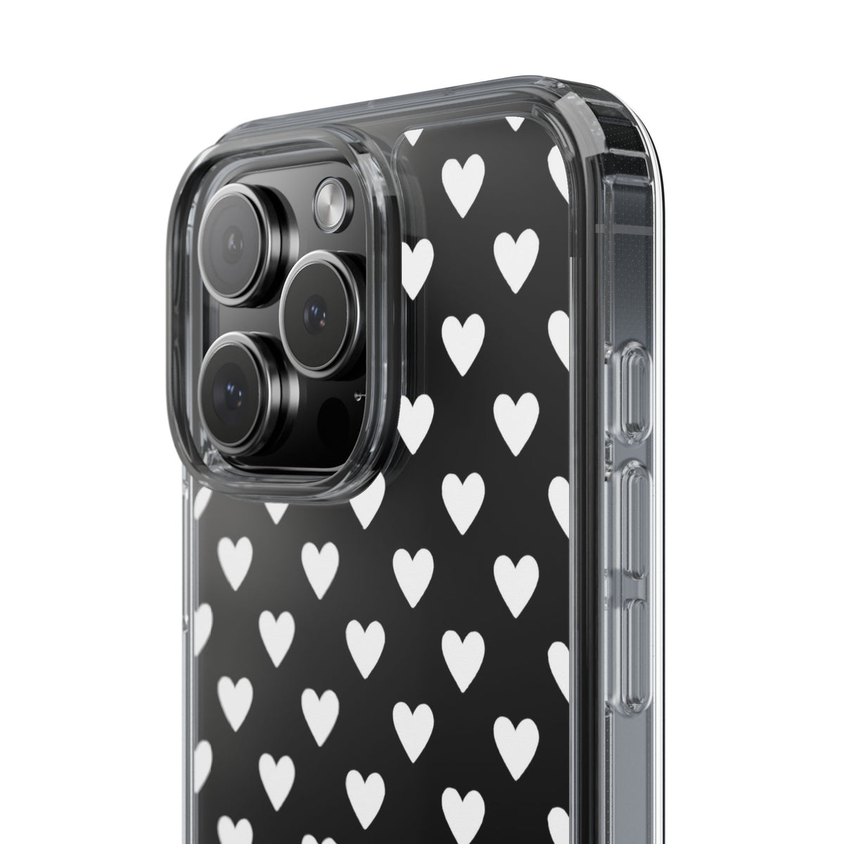 White Heart Pattern — Clear Phone Case
