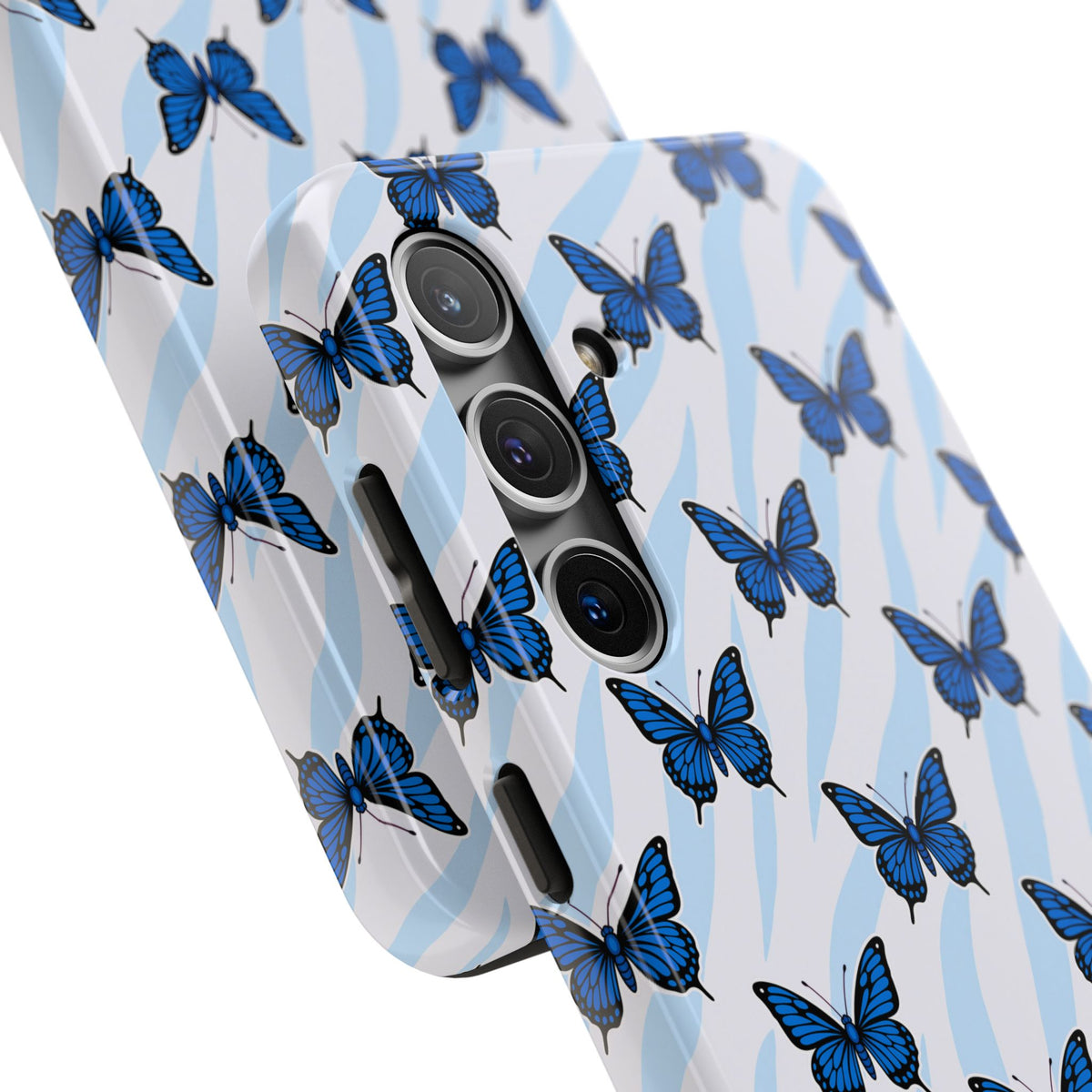 Blue Butterfly and Zebra— Tough Phone Case