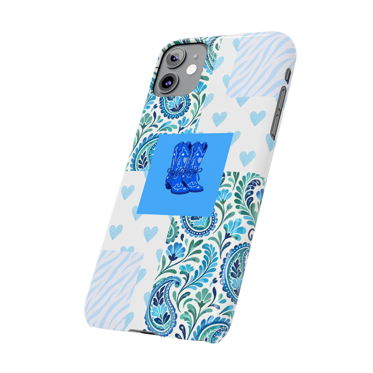 Blue Boot Multi Pattern  – Slim iphone Case