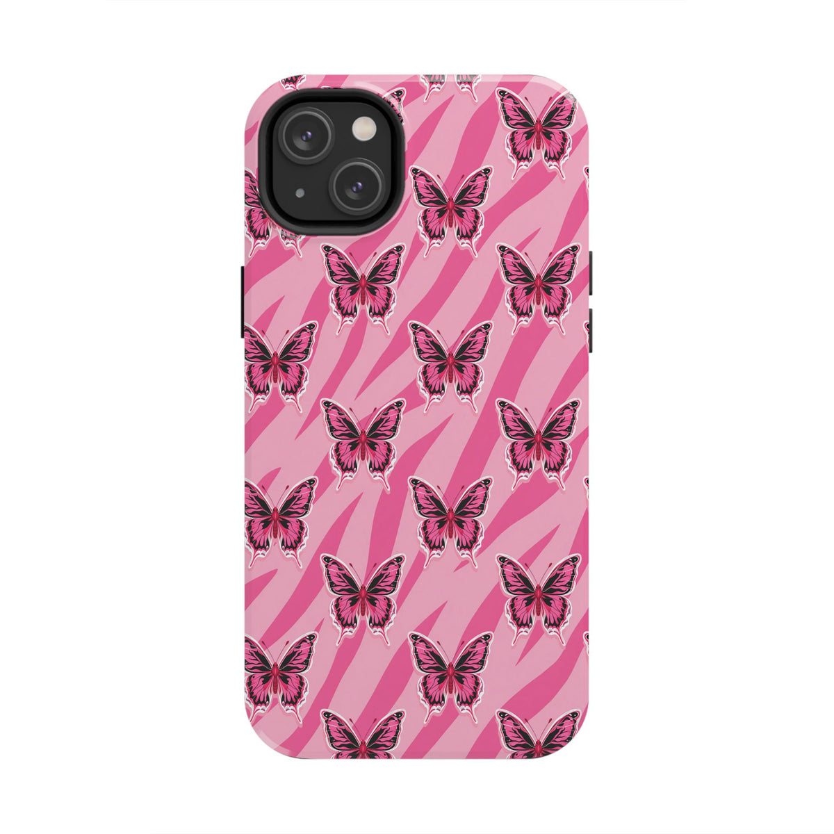 Pink Butterfly and Zebra— Tough Phone Case