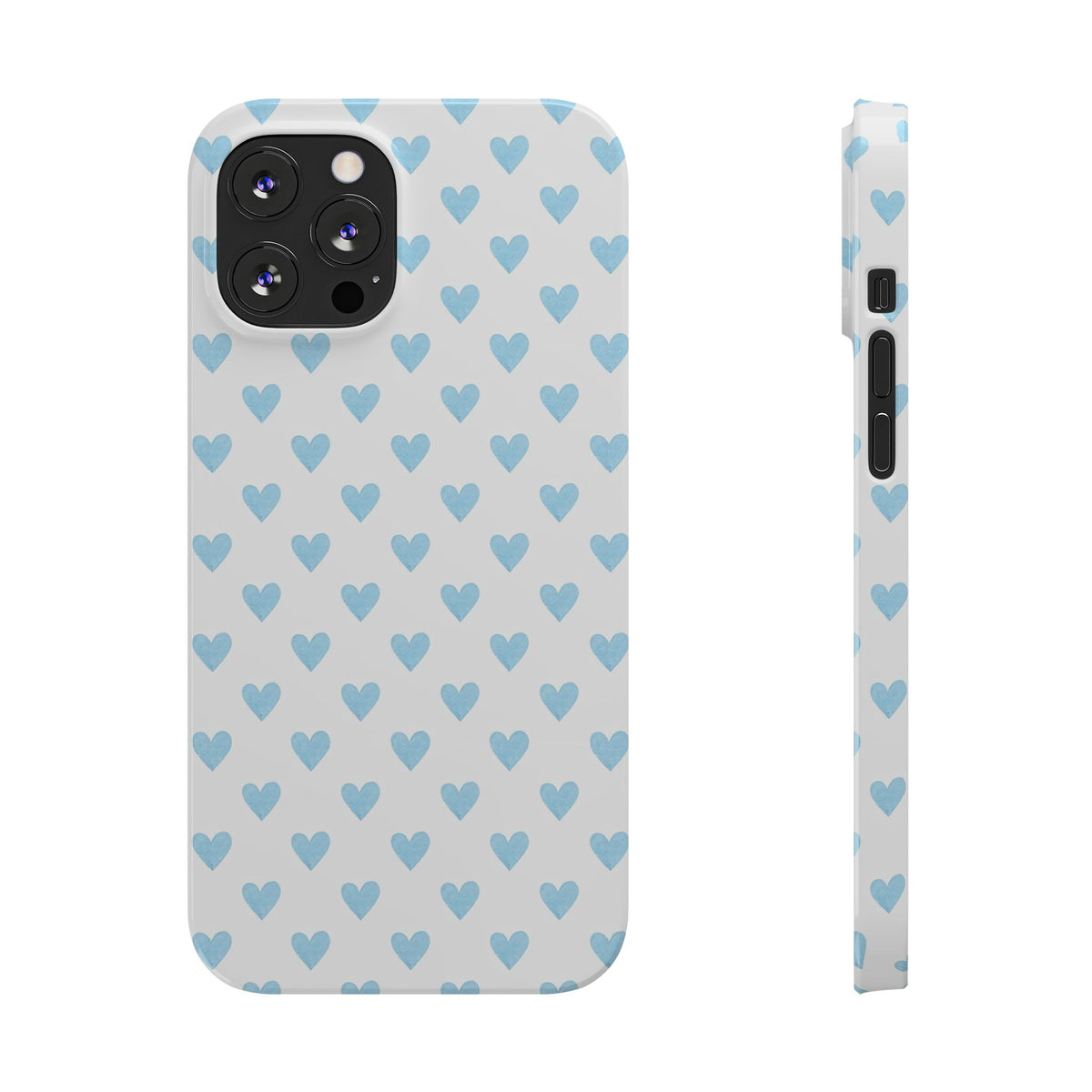 Blue Heart Pattern - Slim iphone Case