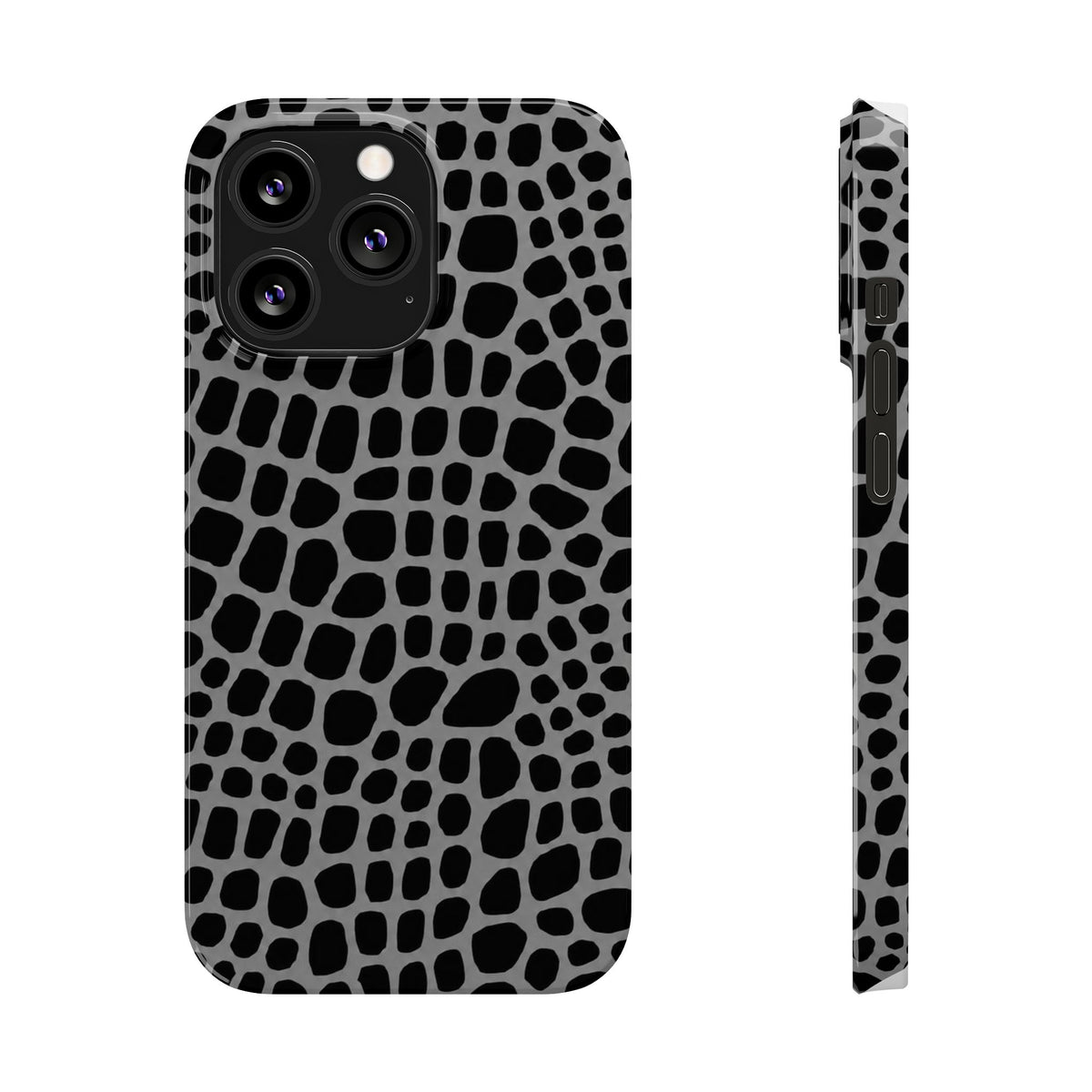 Black & Grey Gator - Slim iphone Case