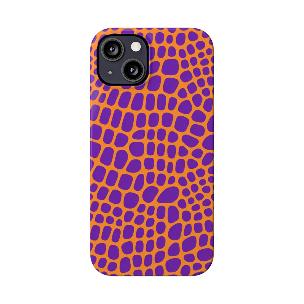 Purple & Orange Gator — Slim iphone Case