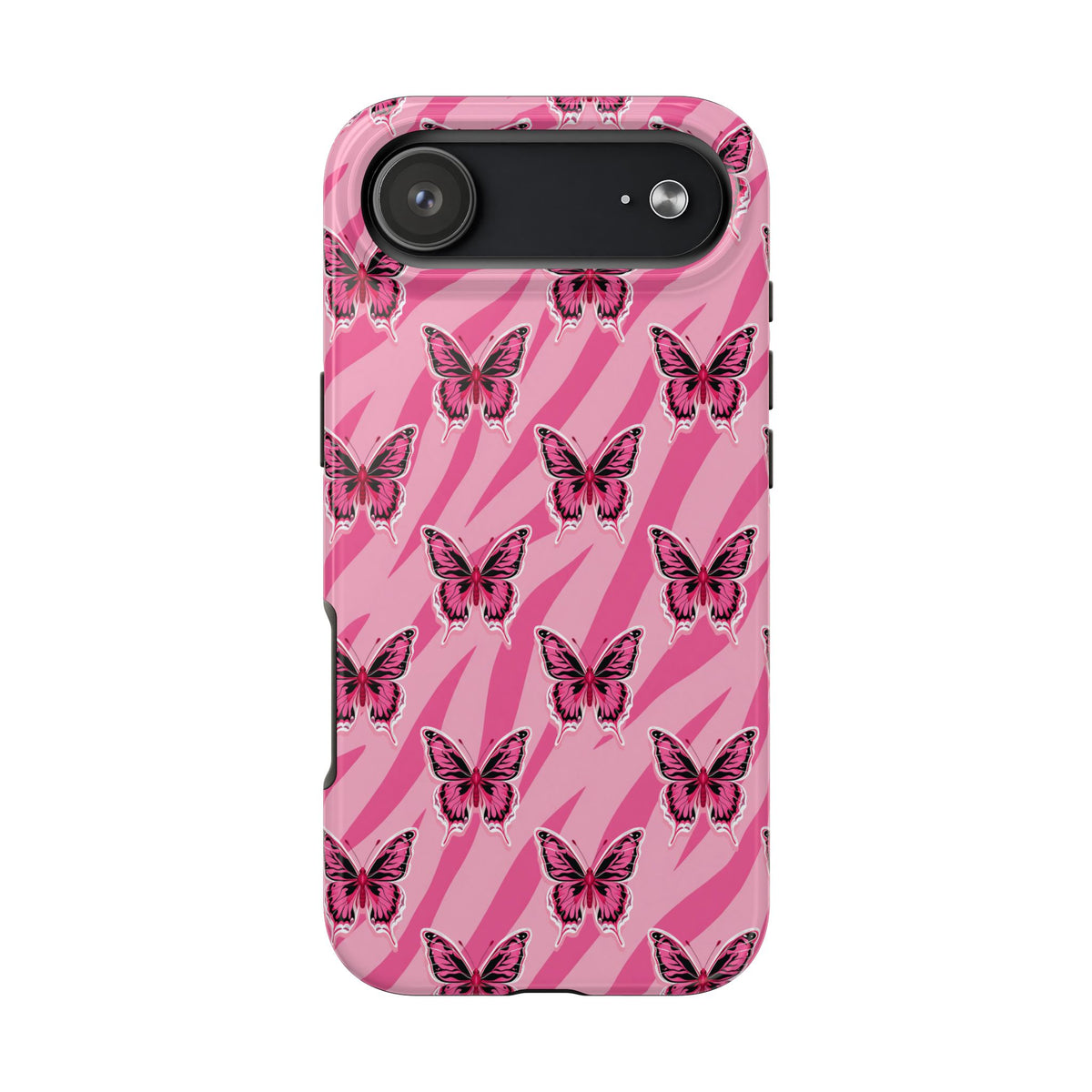 Pink Butterfly and Zebra— Tough Phone Case