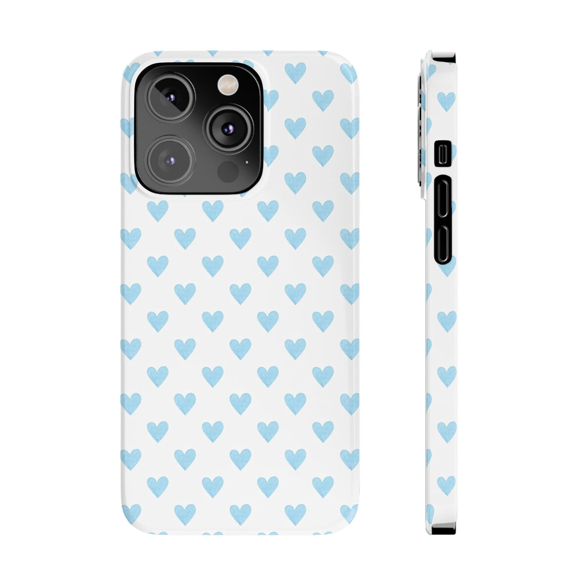 Blue Heart Pattern - Slim iphone Case