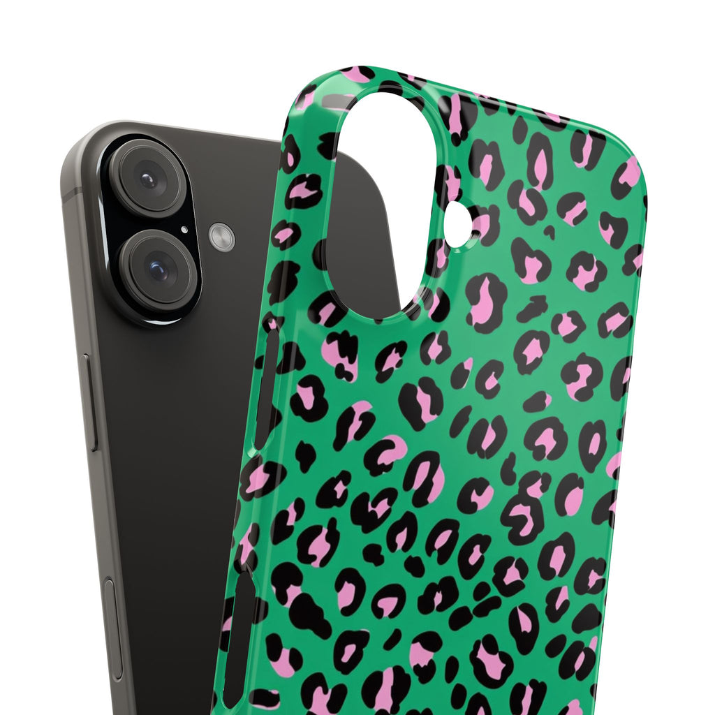 Green & Pink Leopard — Slim iphone Case