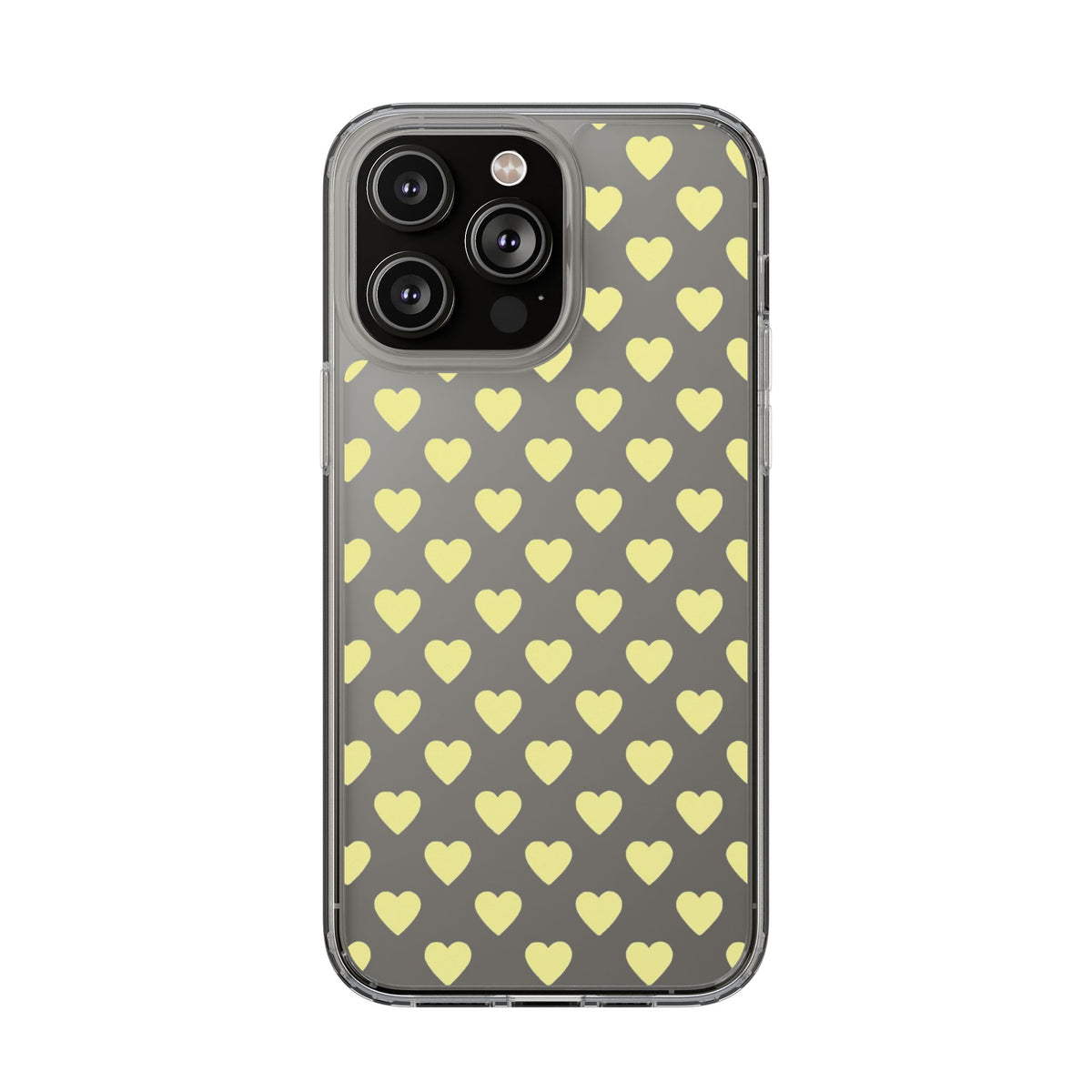Yellow Heart Pattern — Clear Phone Case