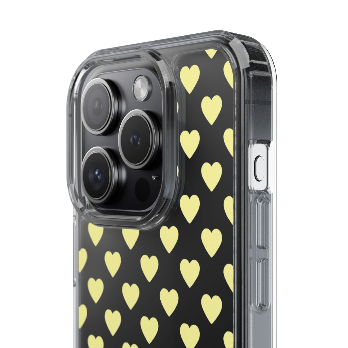 Yellow Heart Pattern — Clear Phone Case