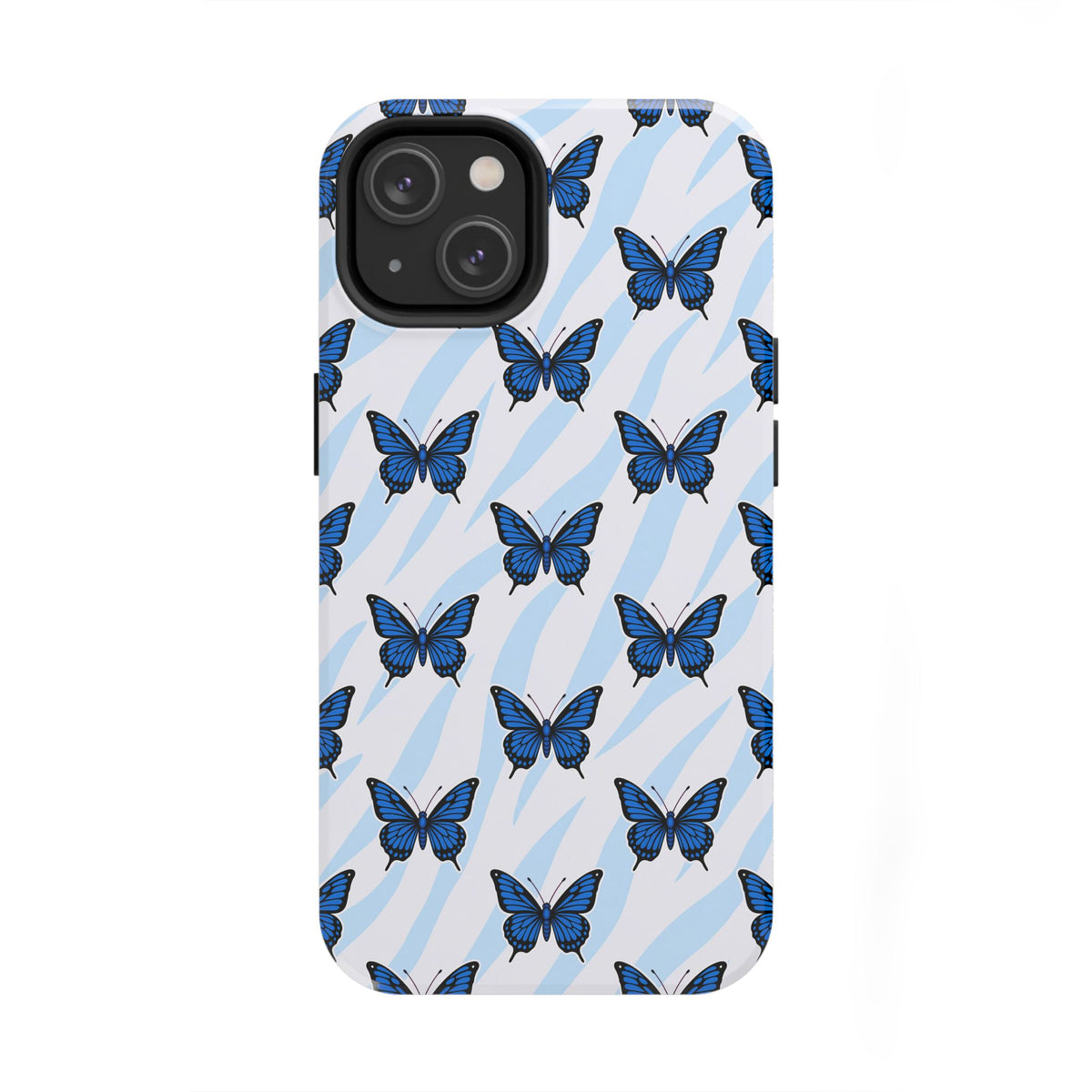 Blue Butterfly and Zebra— Tough Phone Case