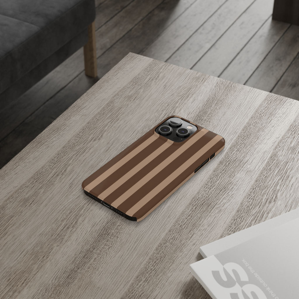Retro Brown Stripes— Slim iphone Case