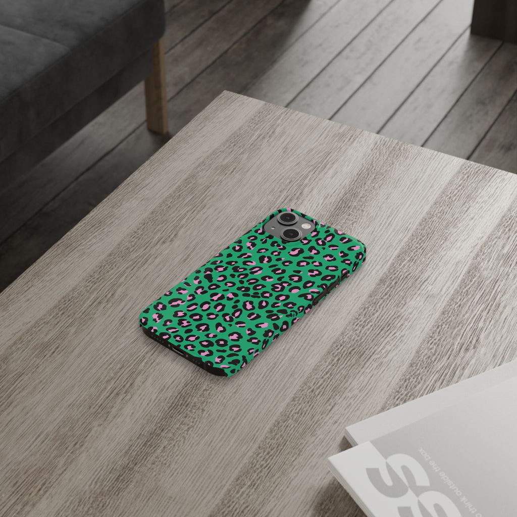 Green & Pink Leopard — Slim iphone Case