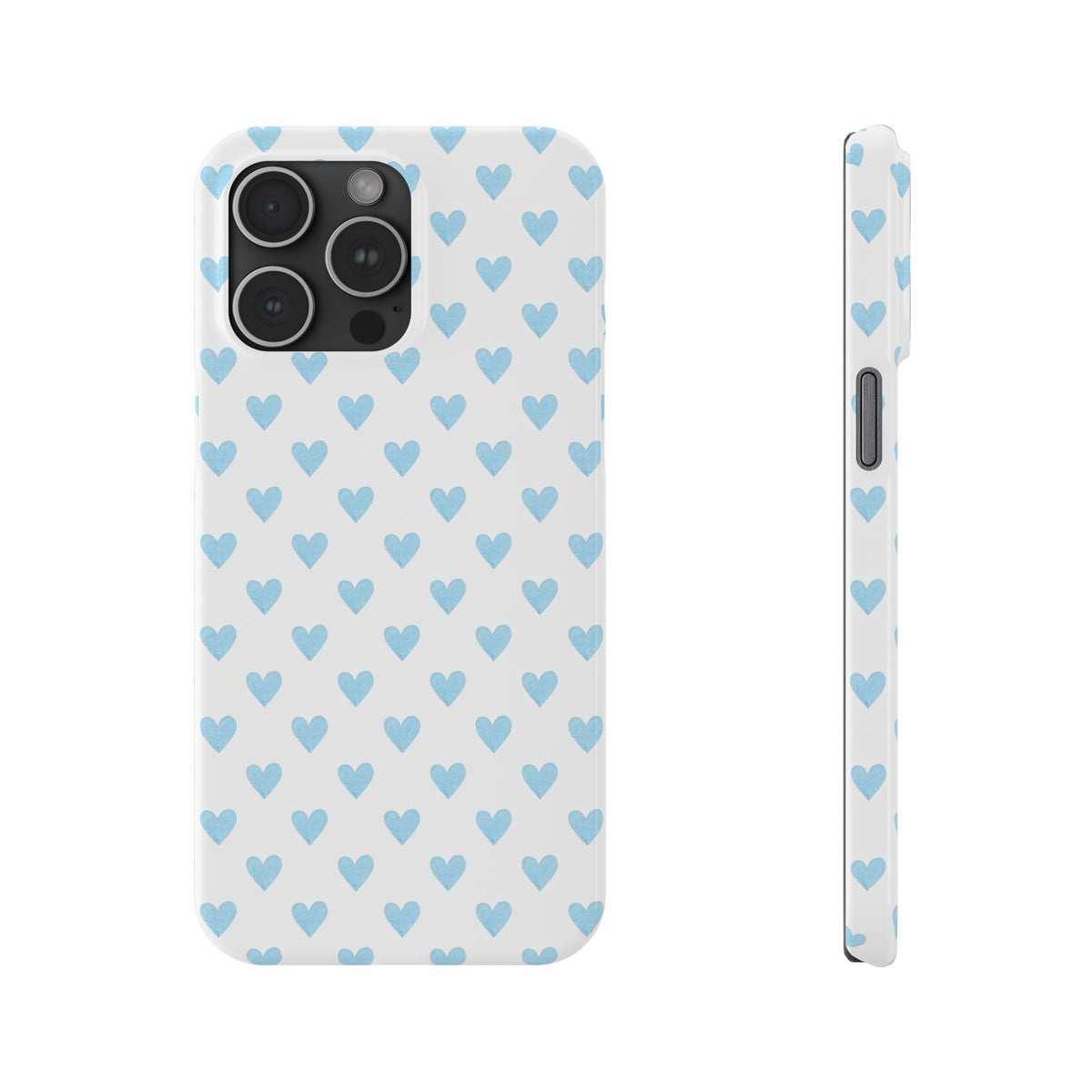 Blue Heart Pattern - Slim iphone Case