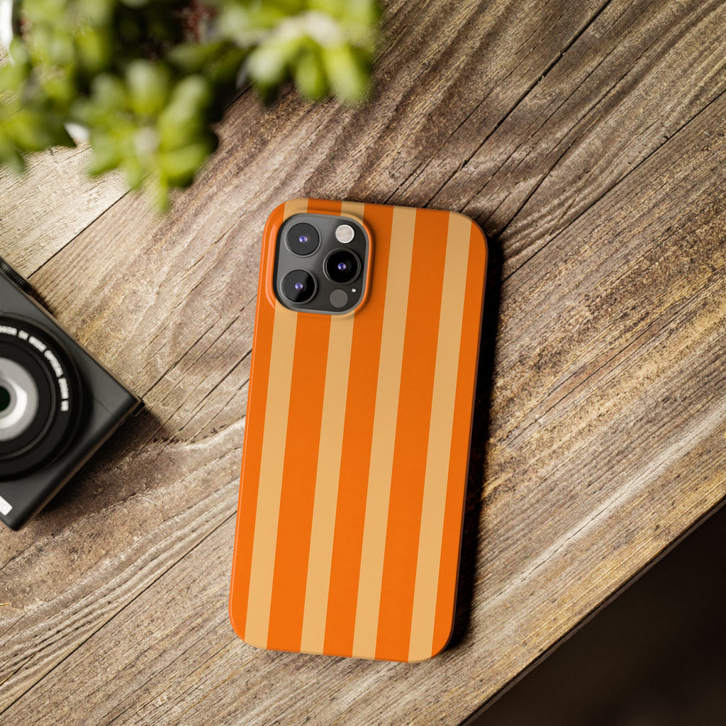 Retro Orange Stripes - Slim iphone Case
