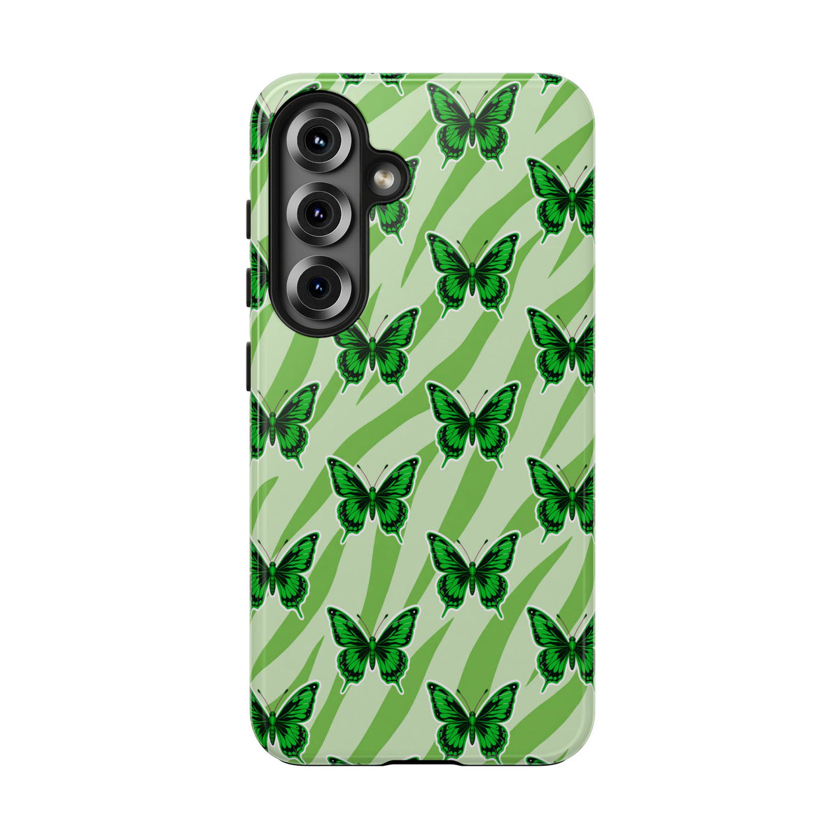 Green Butterfly and Zebra —Tough Phone Case