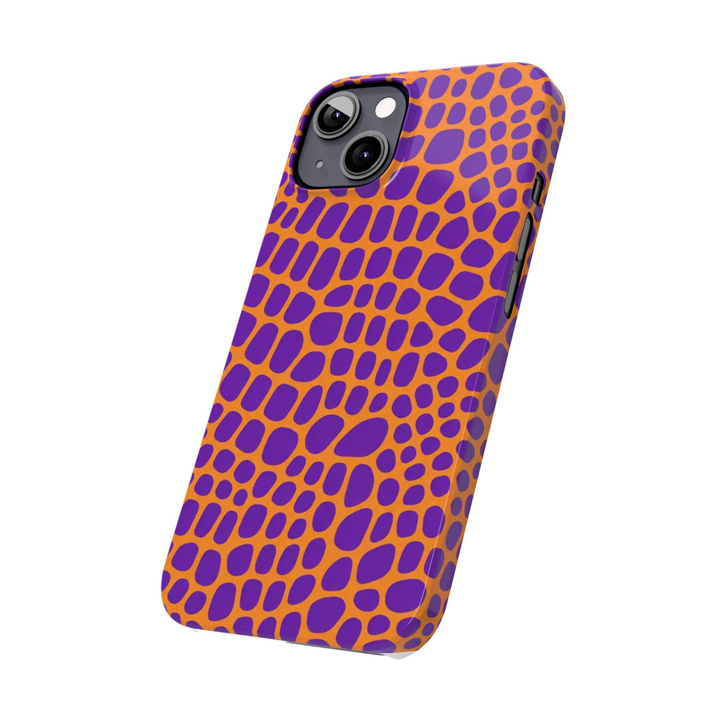 Purple & Orange Gator — Slim iphone Case
