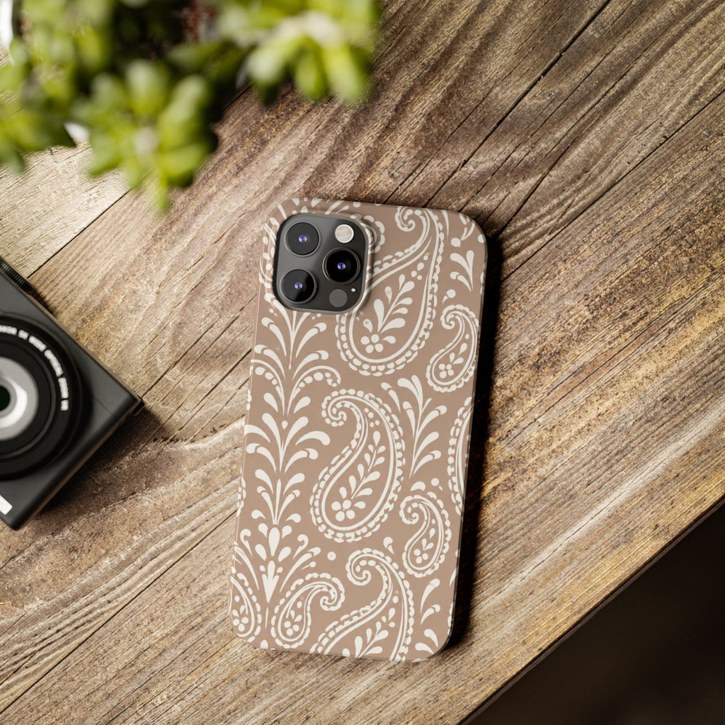Beige Paisley — Slim iphone Case