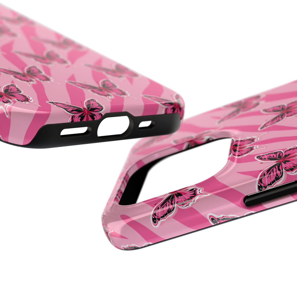 Pink Butterfly and Zebra— Tough Phone Case