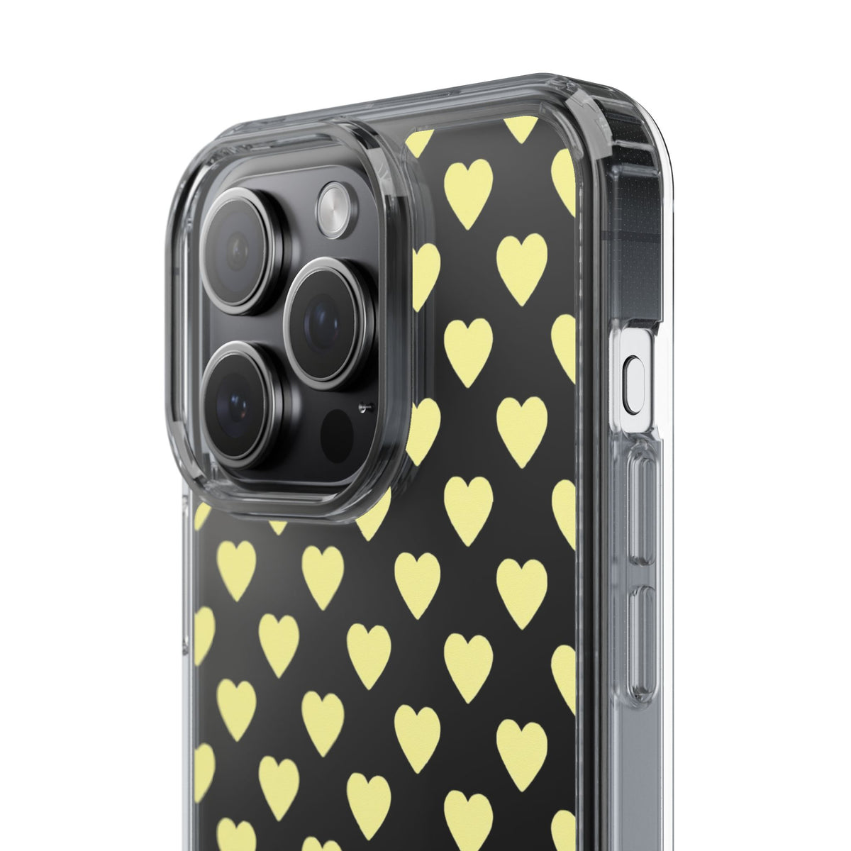 Yellow Heart Pattern — Clear Phone Case