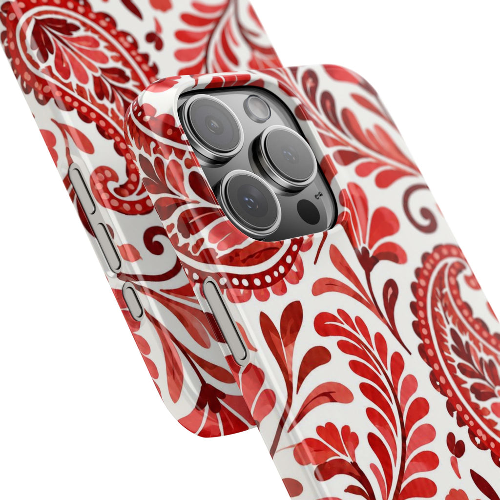 Red Paisley Pattern — Slim iphone Case