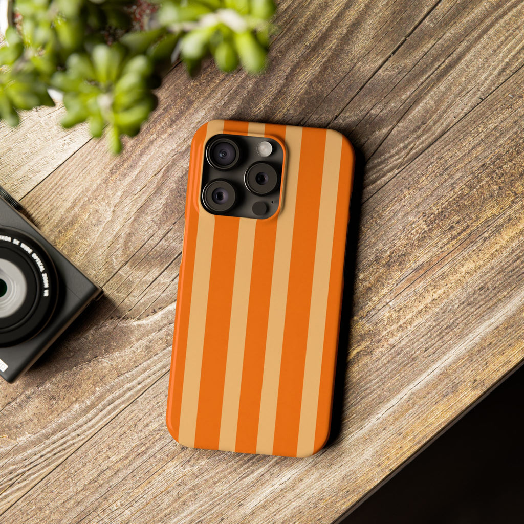 Retro Orange Stripes - Slim iphone Case