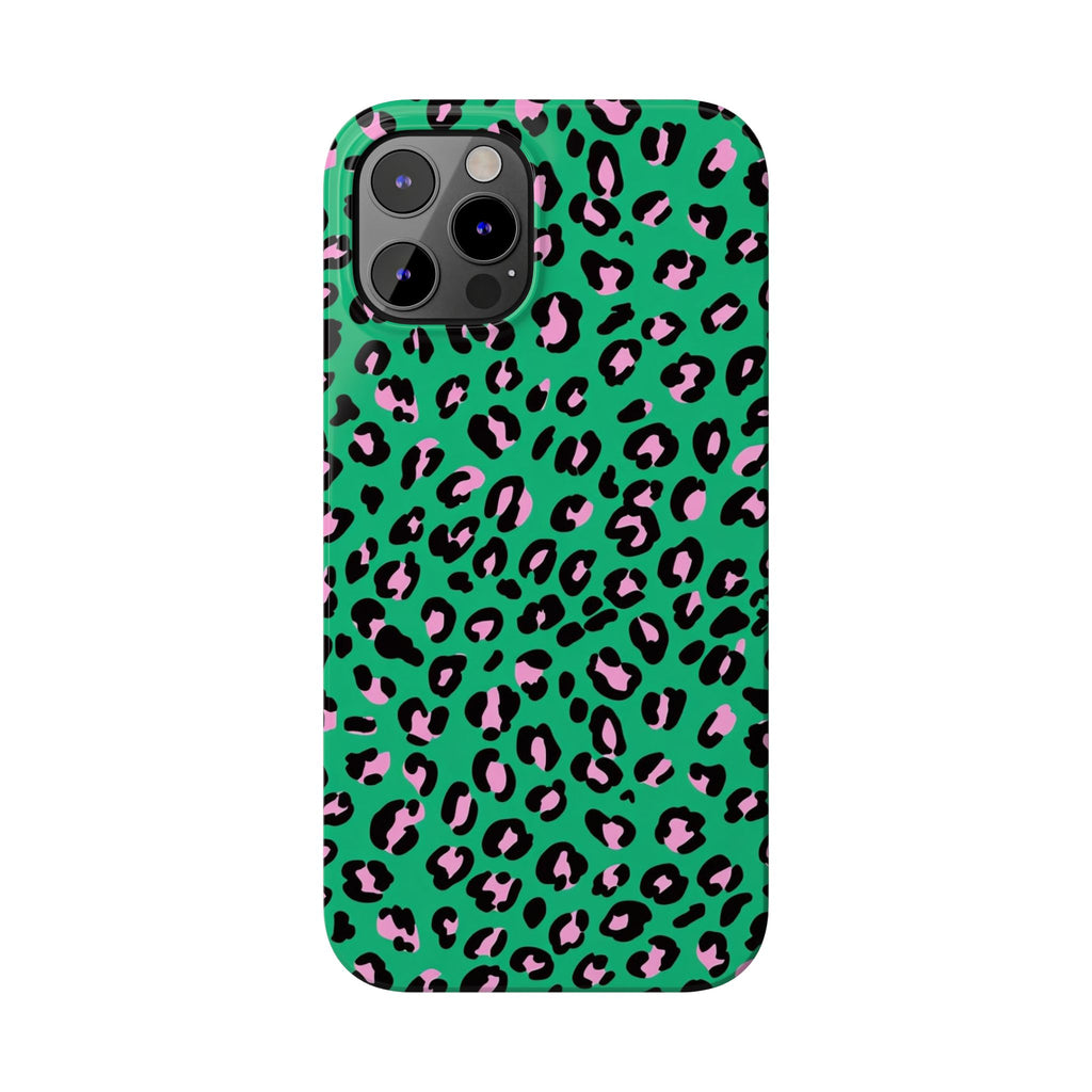 Green & Pink Leopard — Slim iphone Case