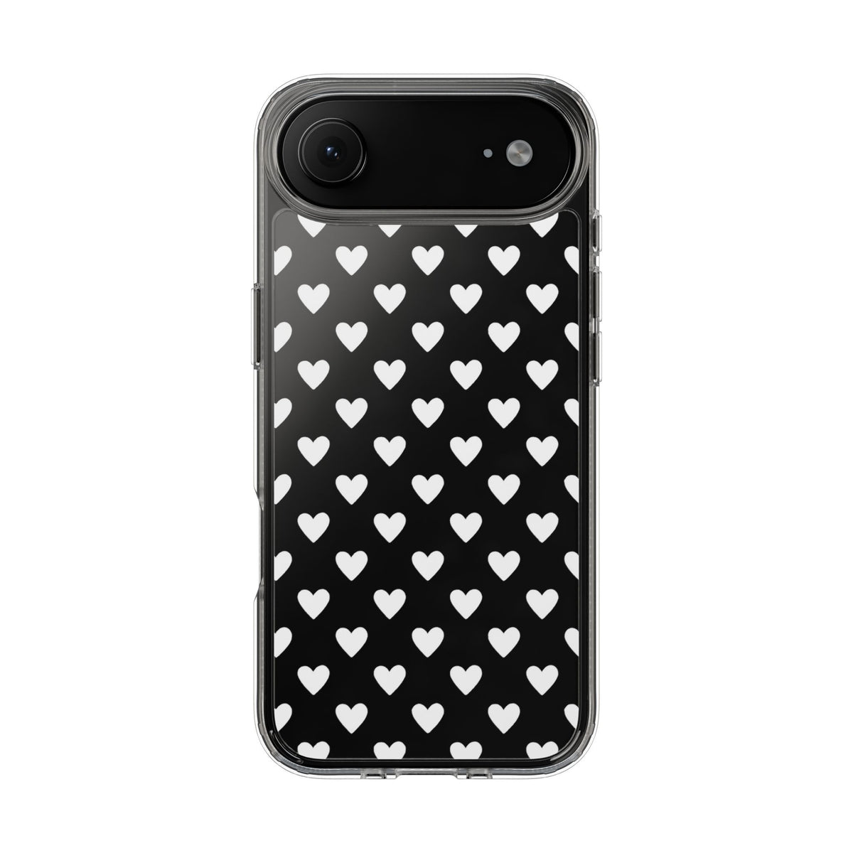 White Heart Pattern — Clear Phone Case