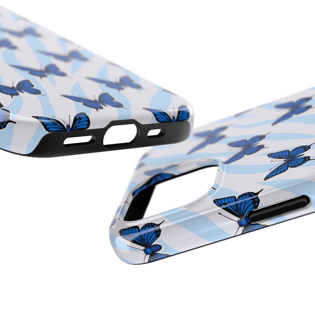 Blue Butterfly and Zebra— Tough Phone Case