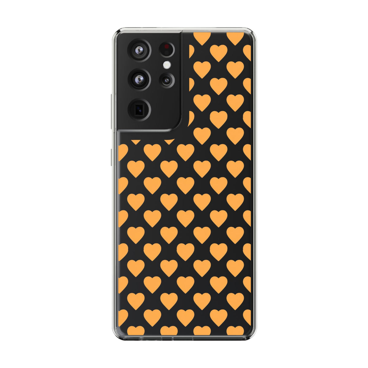 Orange Heart Pattern— Clear Phone Case