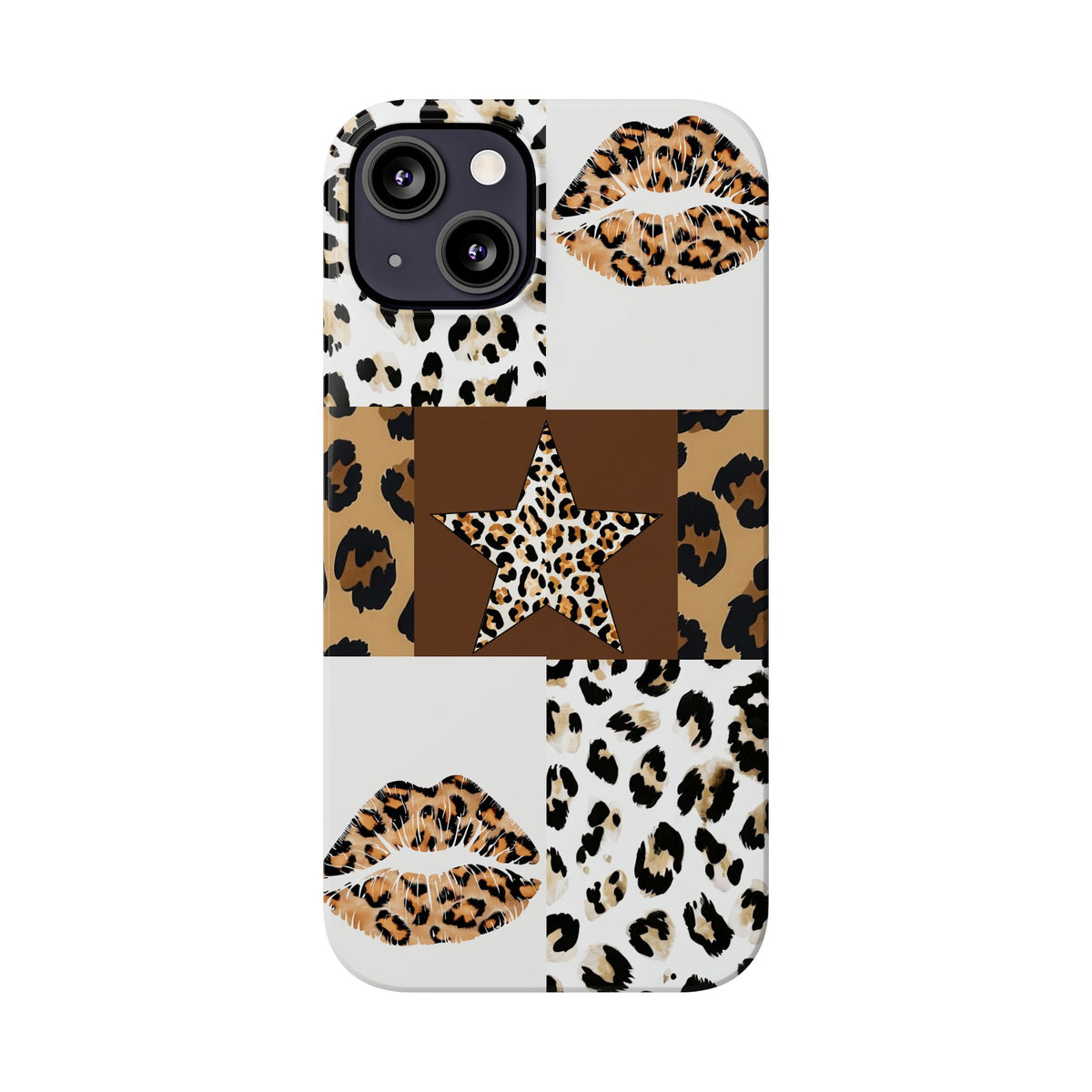 Leopard Kiss Patchwork—  Slim iphone Case