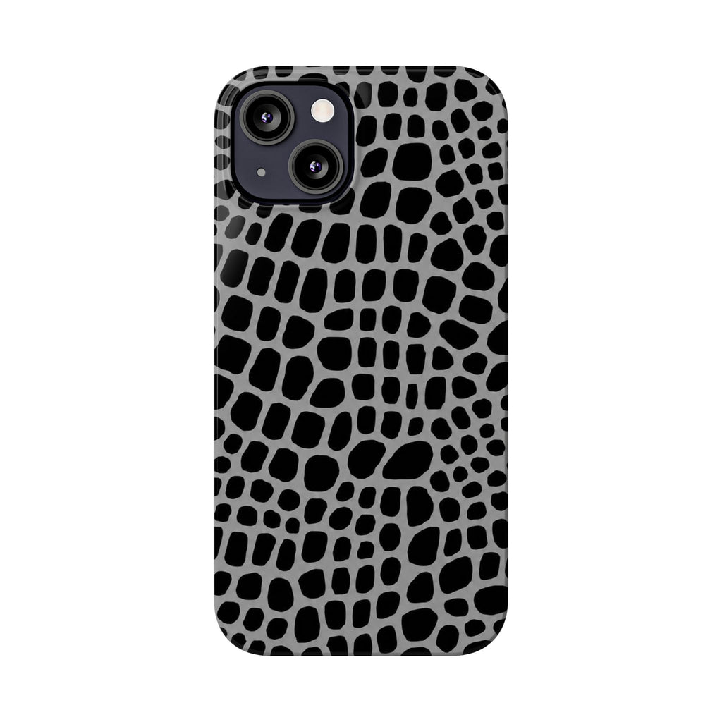 Black & Grey Gator - Slim iphone Case