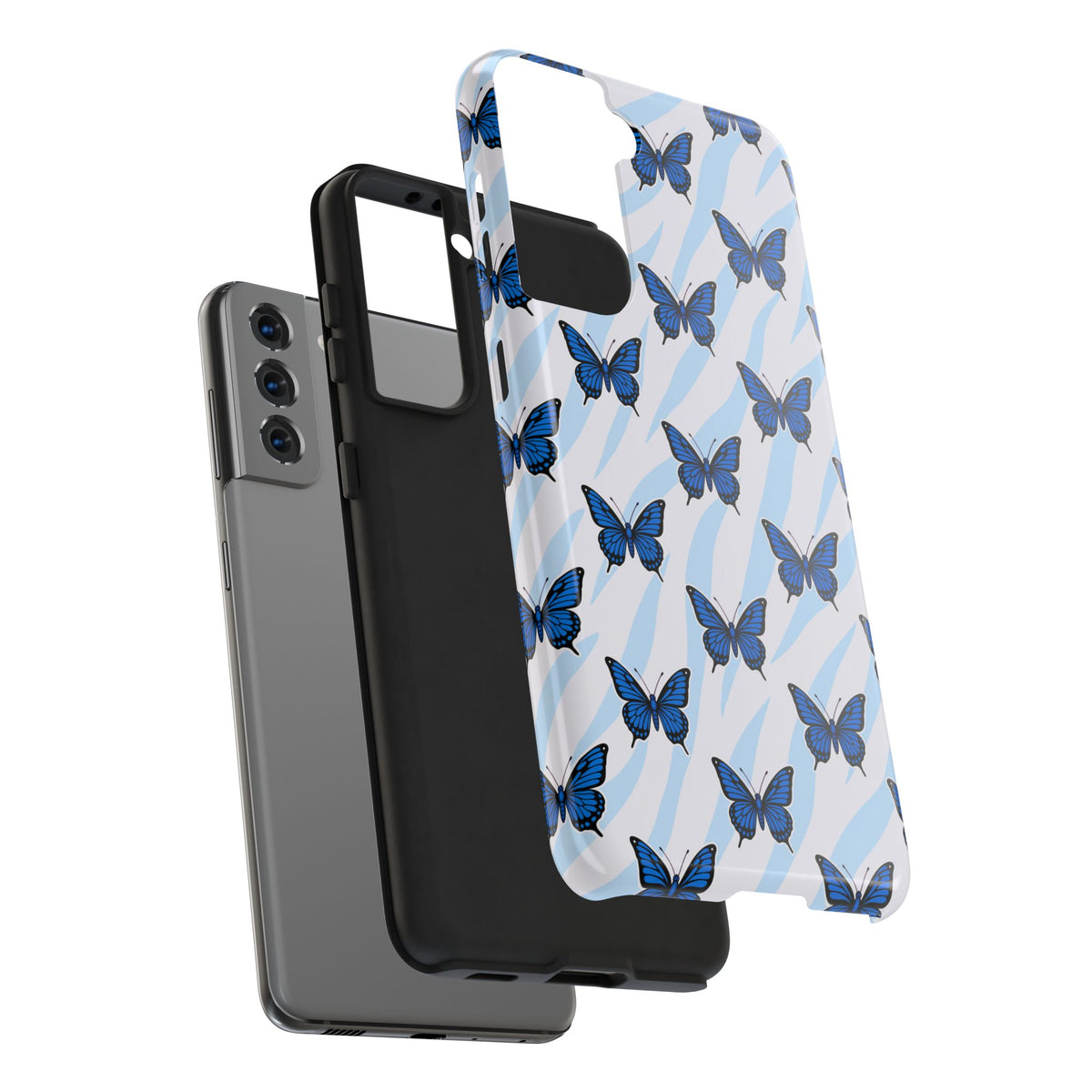 Blue Butterfly and Zebra— Tough Phone Case