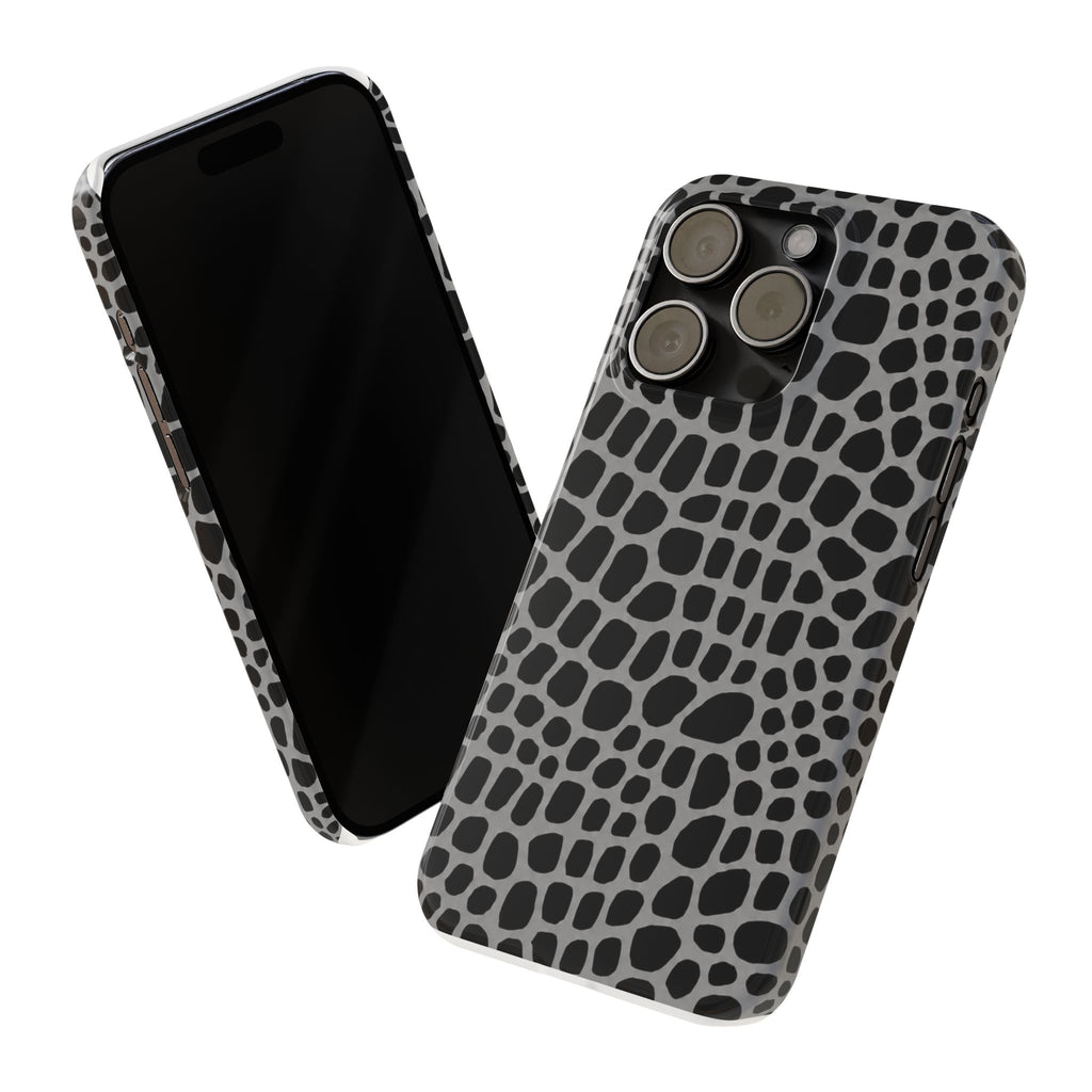 Black & Grey Gator - Slim iphone Case