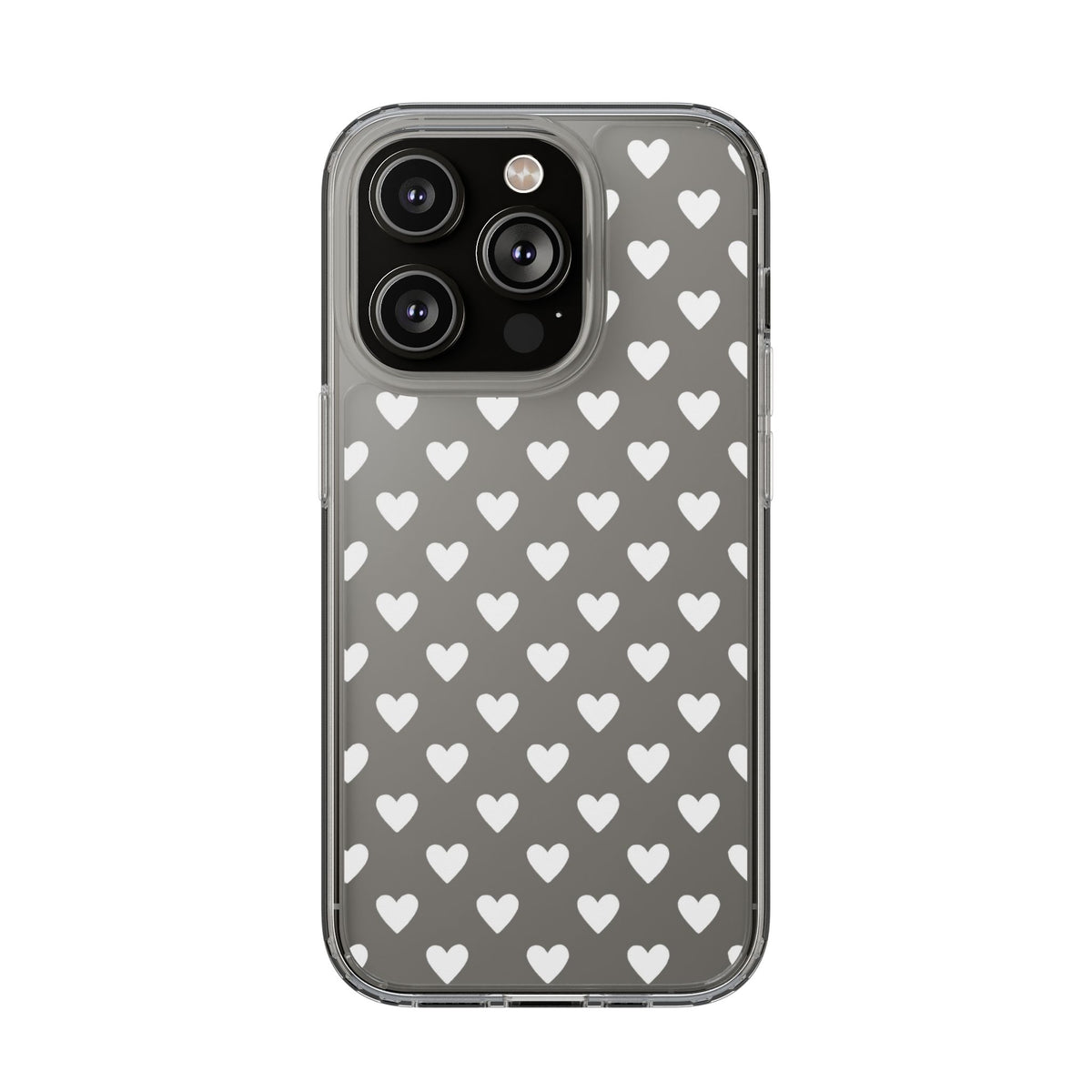 White Heart Pattern — Clear Phone Case