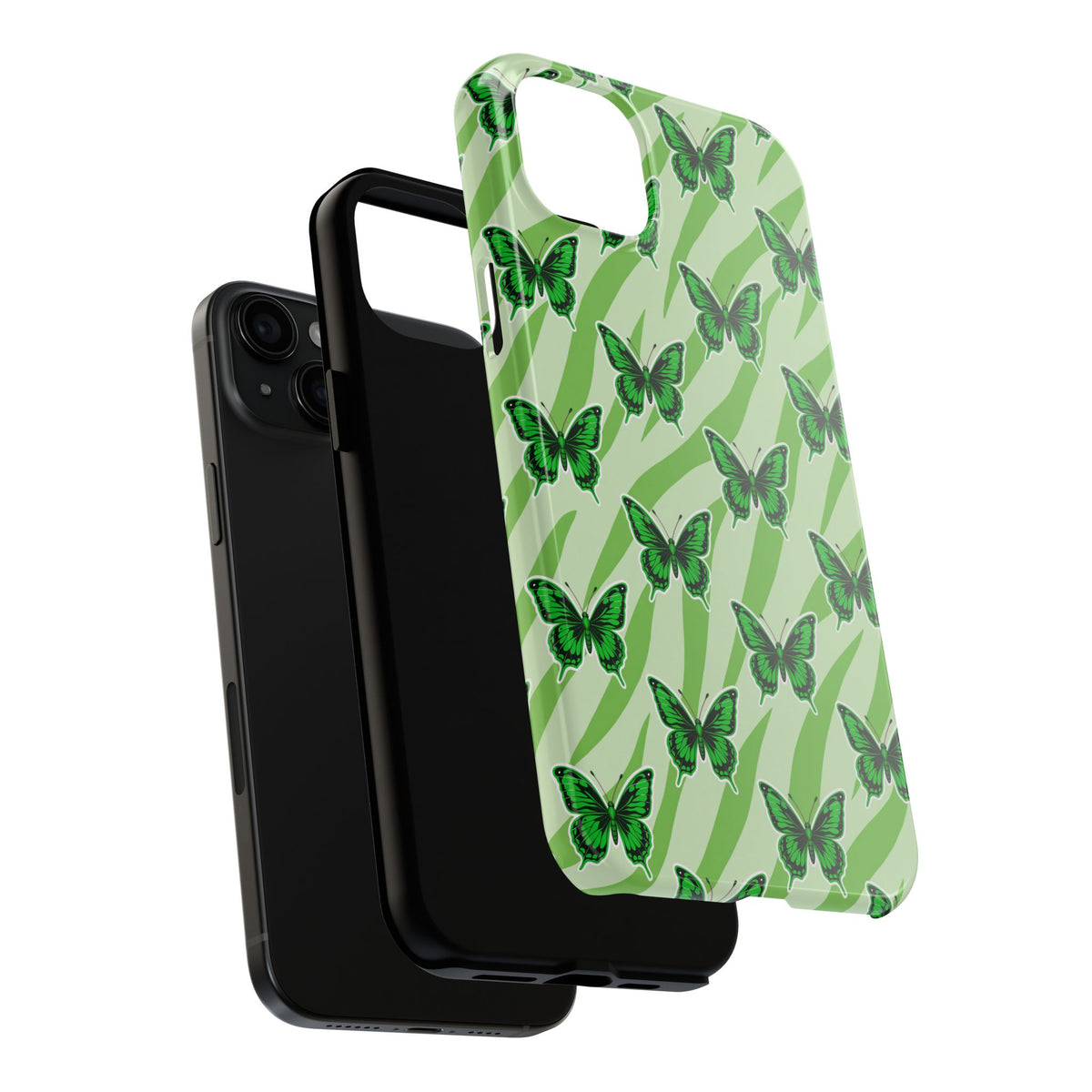 Green Butterfly and Zebra —Tough Phone Case