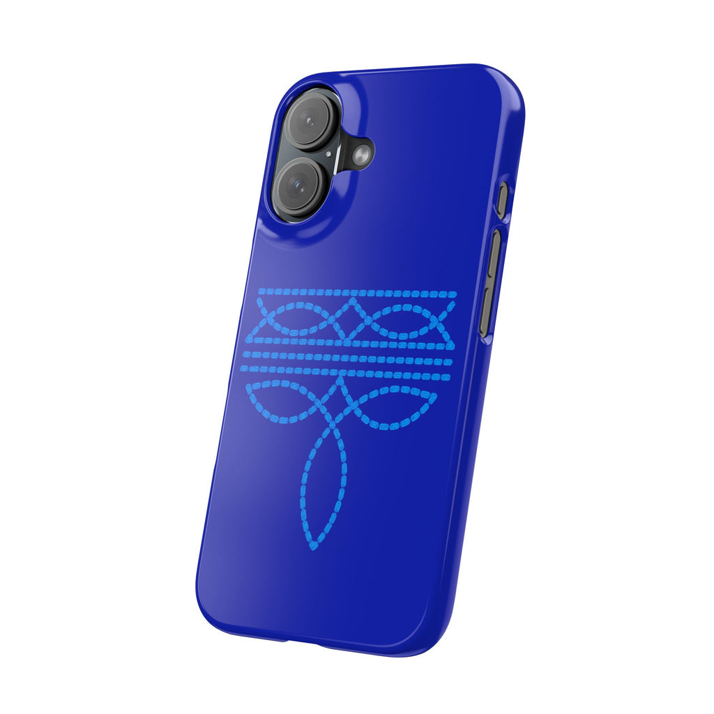 Blue Boot Stitch— Slim iphone Case