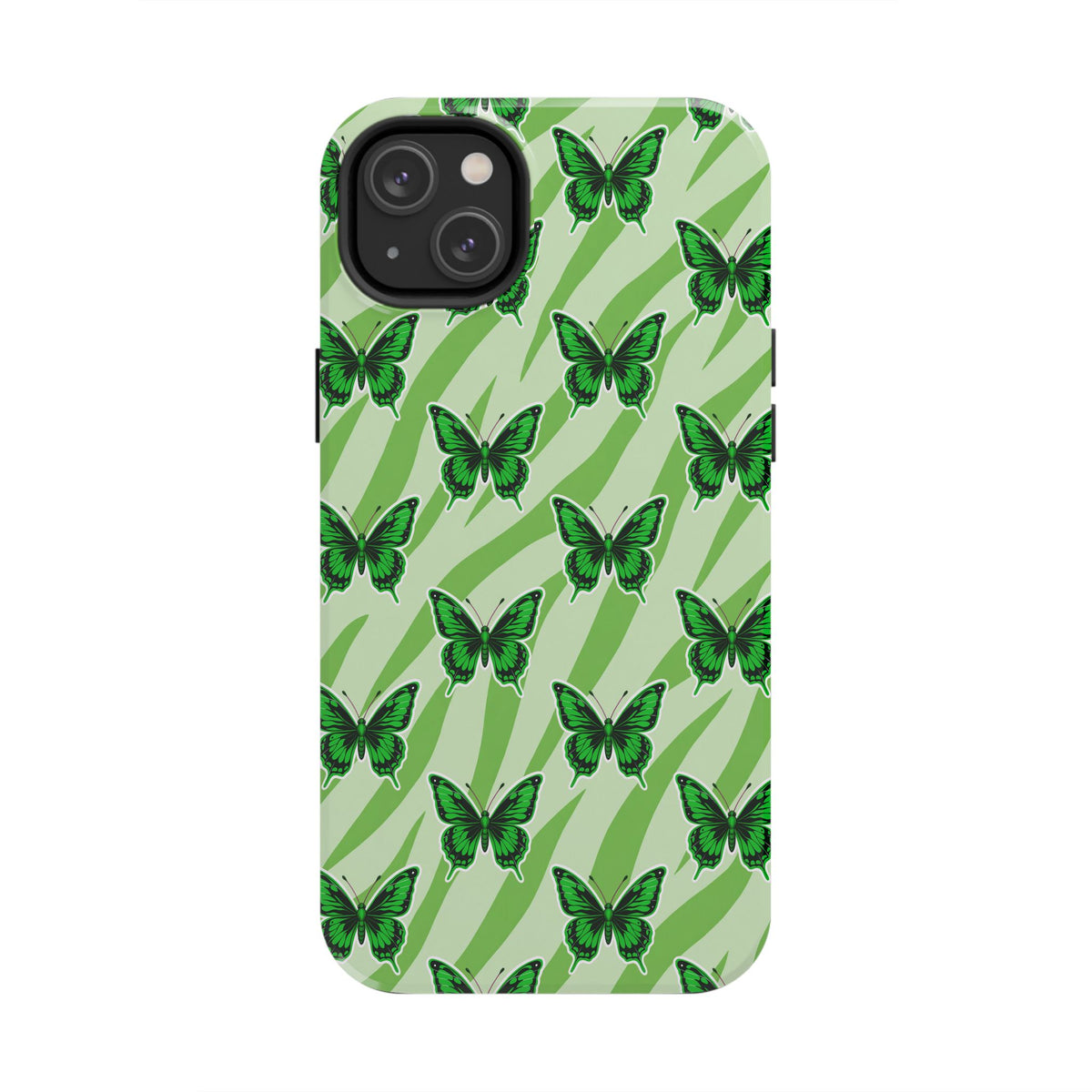 Green Butterfly and Zebra —Tough Phone Case