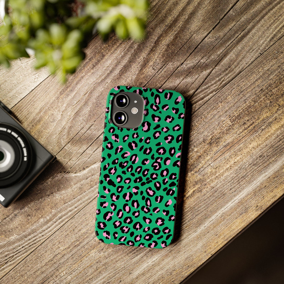 Green & Pink Leopard — Slim iphone Case
