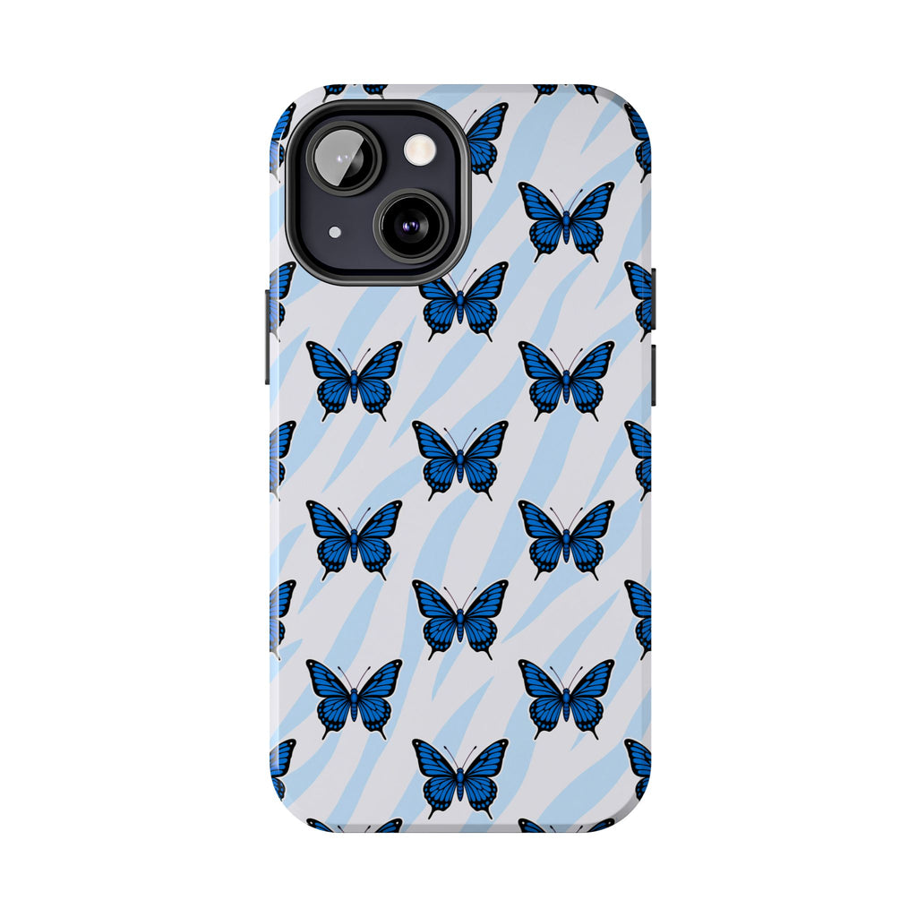 Blue Butterfly and Zebra— Tough Phone Case