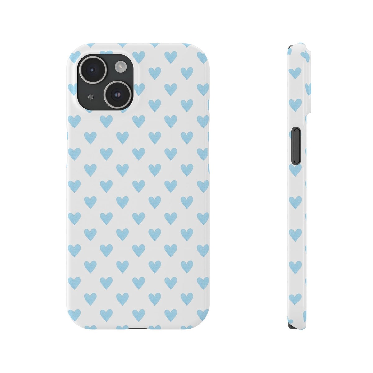 Blue Heart Pattern - Slim iphone Case