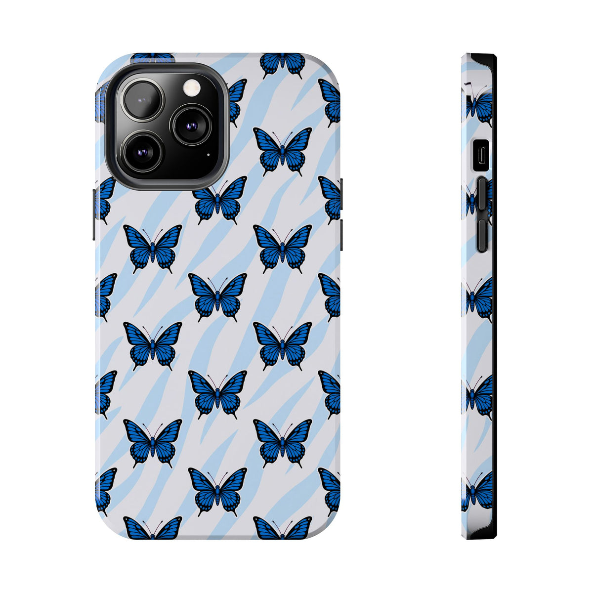 Blue Butterfly and Zebra— Tough Phone Case