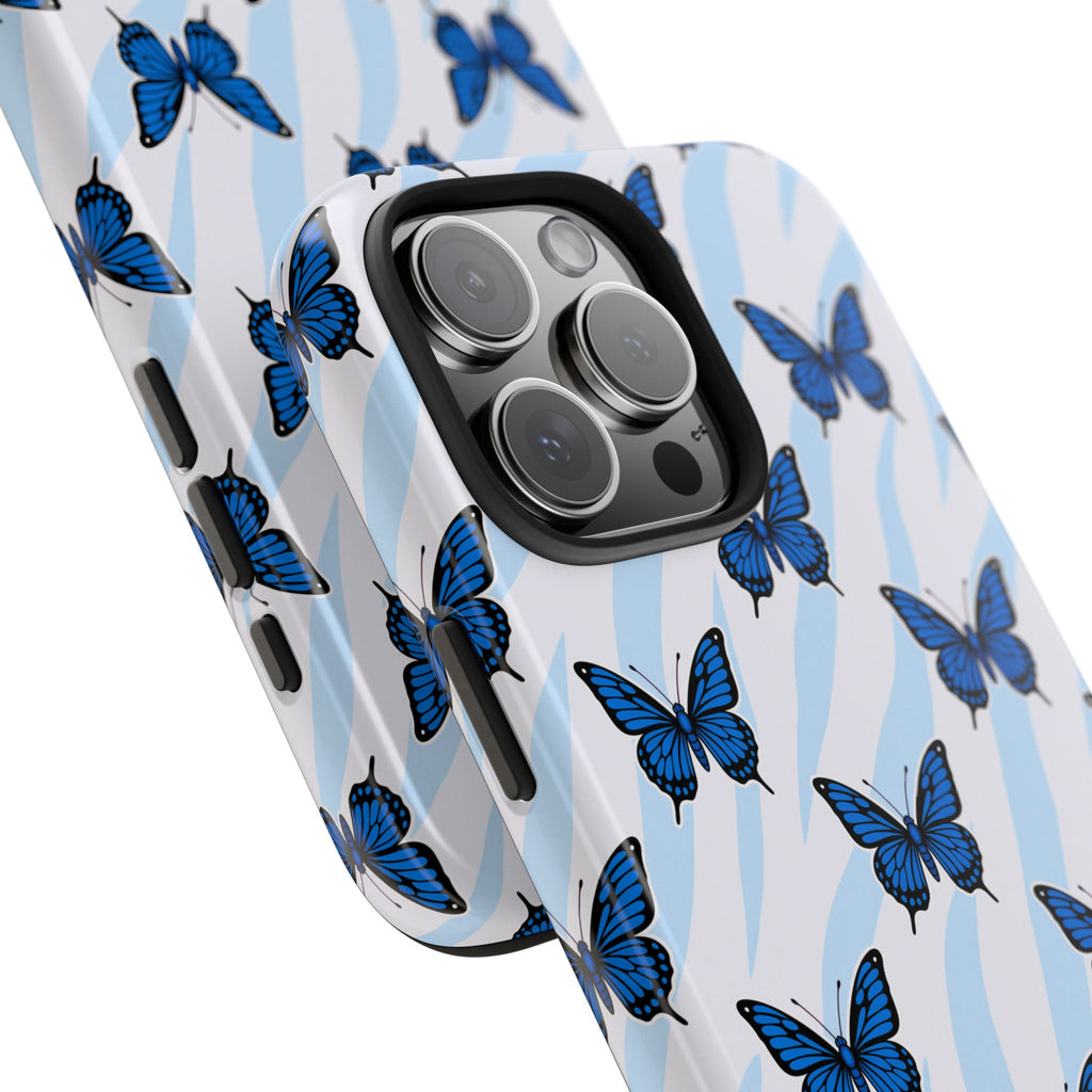 Blue Butterfly and Zebra— Tough Phone Case