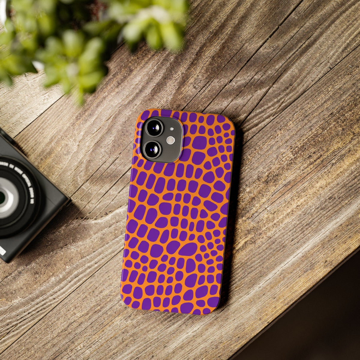 Purple & Orange Gator — Slim iphone Case