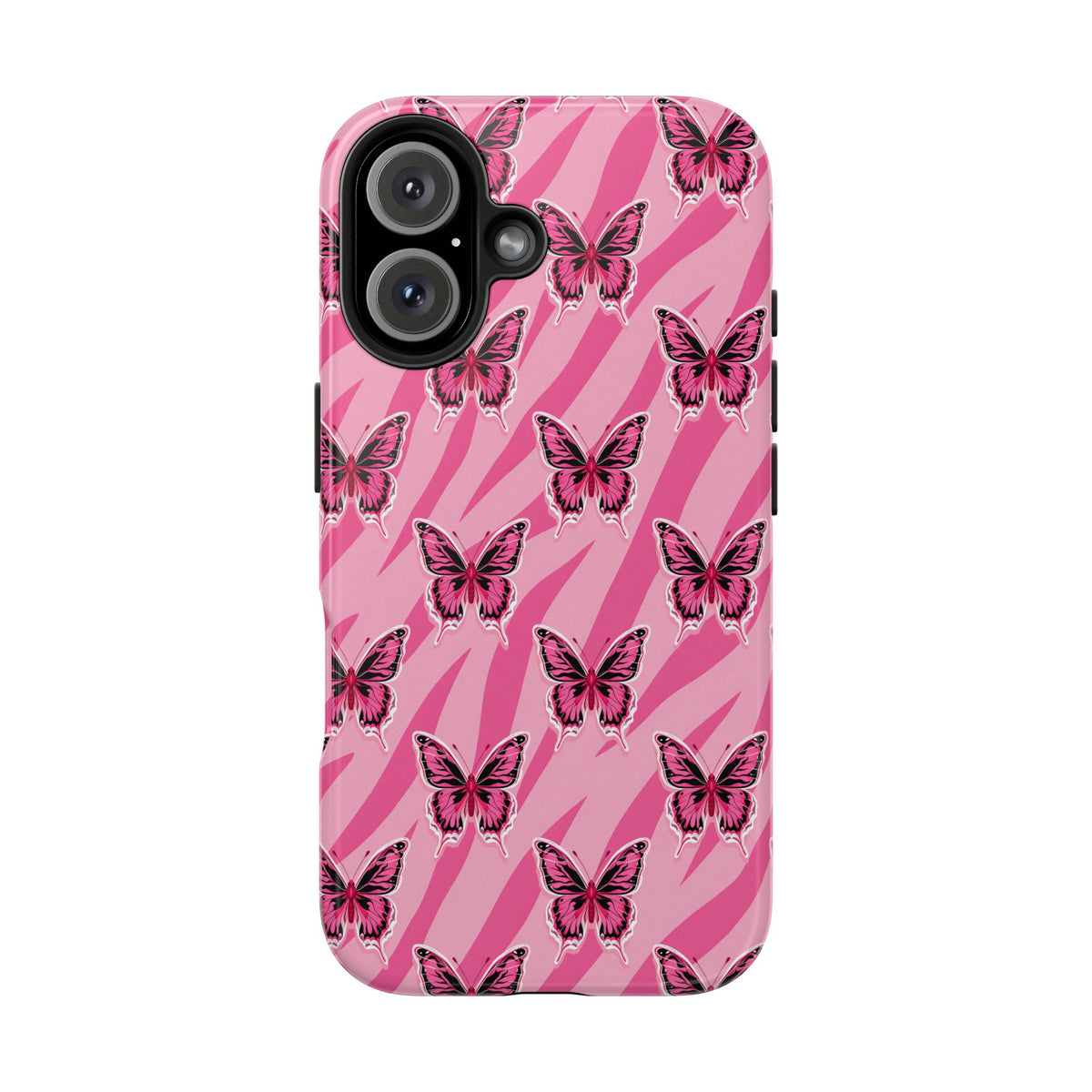 Pink Butterfly and Zebra— Tough Phone Case