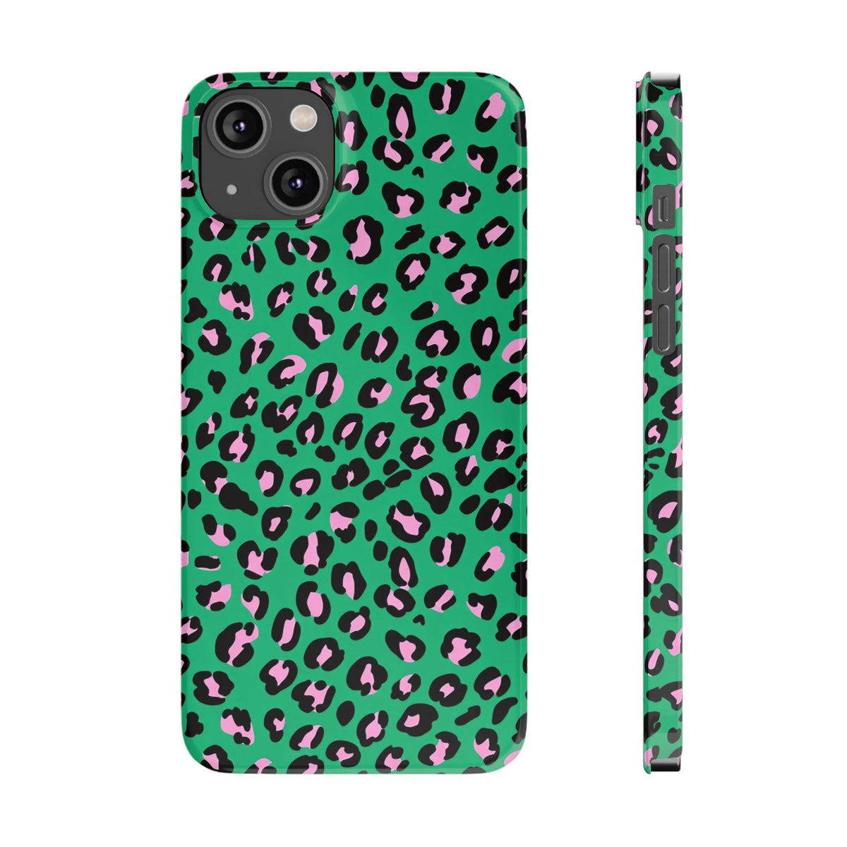 Green & Pink Leopard — Slim iphone Case