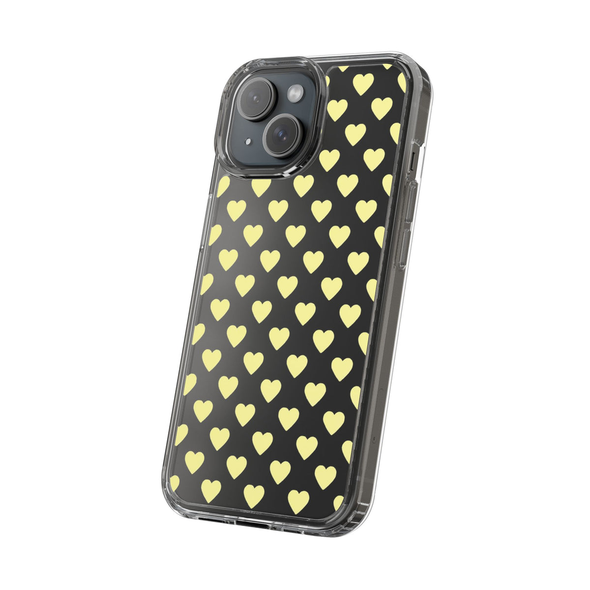Yellow Heart Pattern — Clear Phone Case