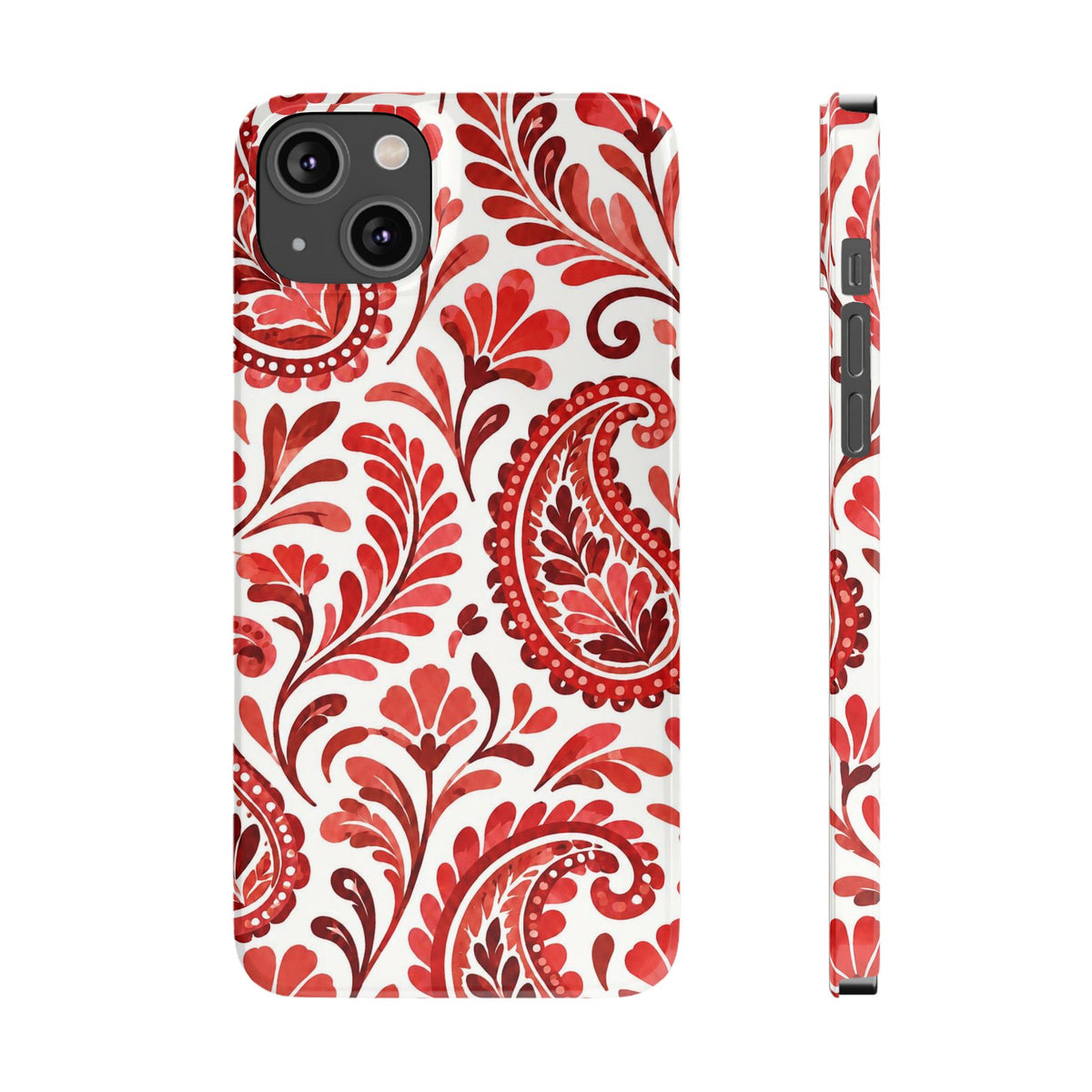 Red Paisley Pattern — Slim iphone Case