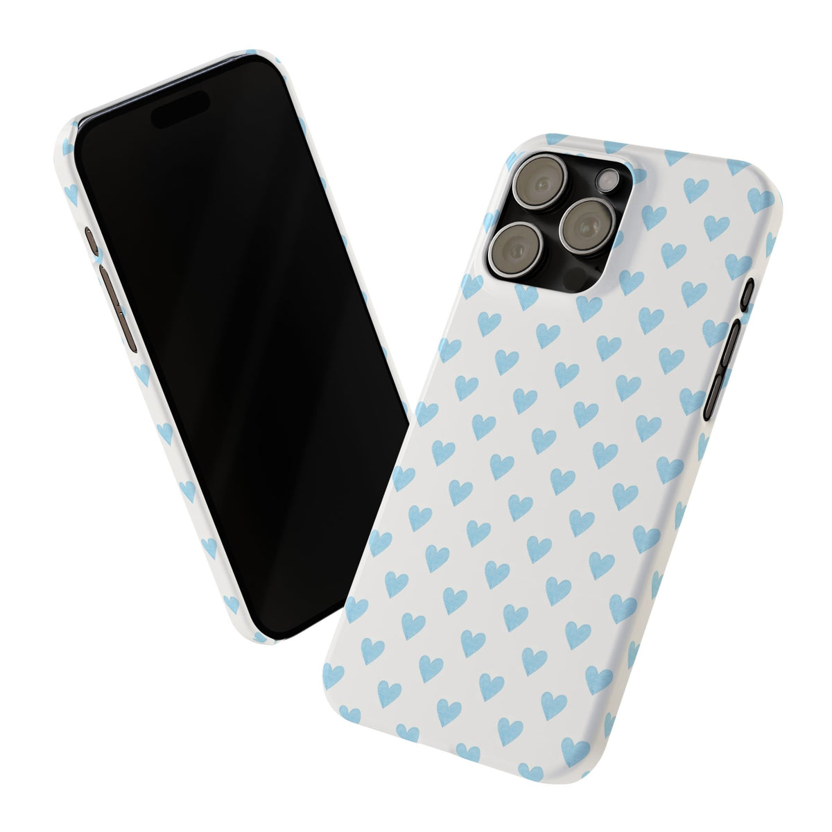 Blue Heart Pattern - Slim iphone Case