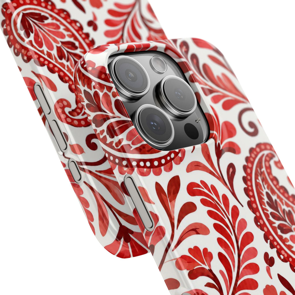 Red Paisley Pattern — Slim iphone Case